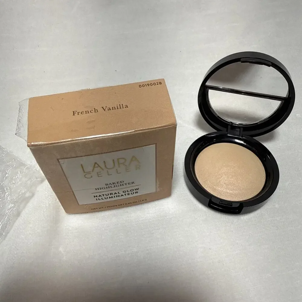 (2)Laura Geller Baked Highlighter Natural Glow FRENCH VANILLA 0019002B 0.06oz